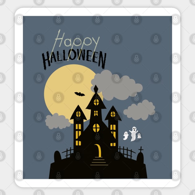 Classic Happy Halloween Scene Sticker by Holisticfox